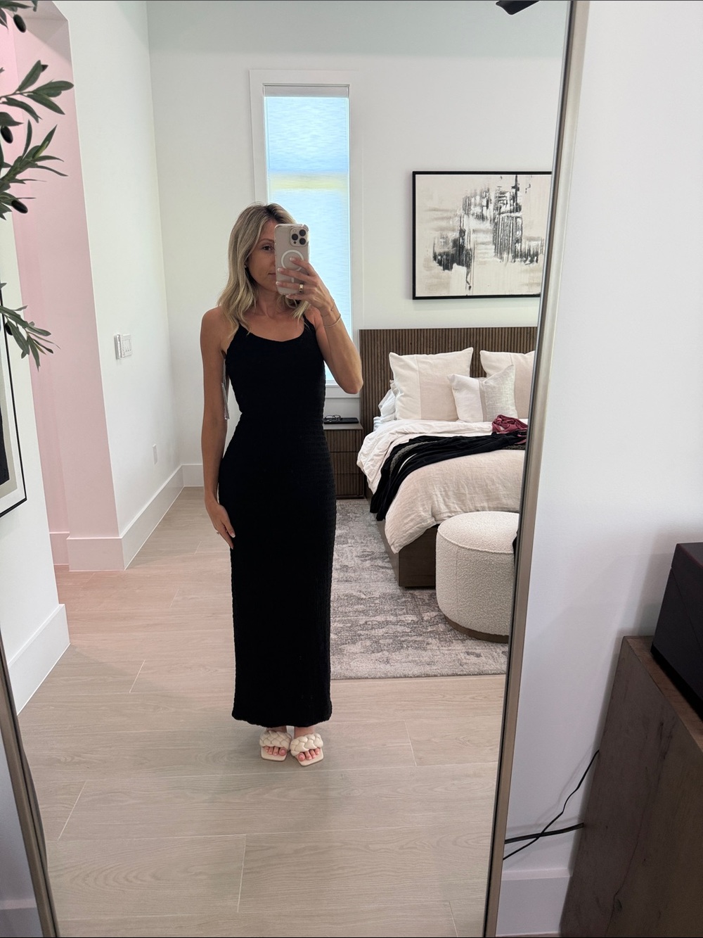 Black Slim Maxi Dress - Sleeveless Scoop Neck